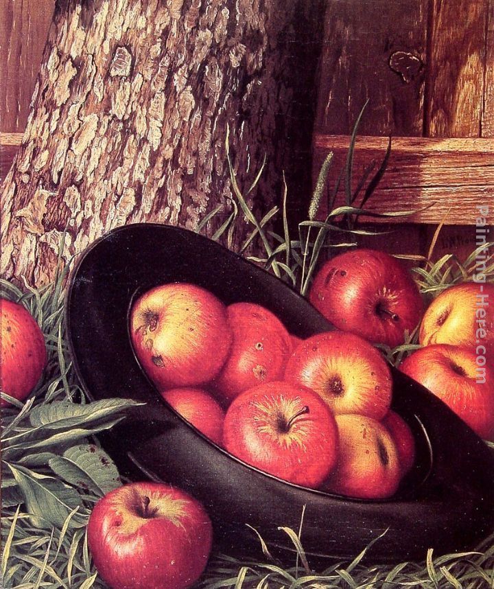 Levi Wells Prentice Still Life of Apples in a Hat